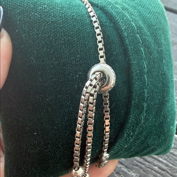 Sterling Silver Hamsa Blue Opal Bracelet - Picture 2 of 2